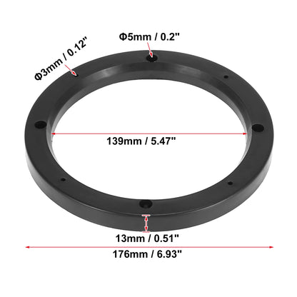 X Autohaux 2-4pcs 4 Inch 5 Inch 6.5 Inch Car Black Hollow Universal Speaker Spacer Mounting Spacer Plate Plastic 120mm ID