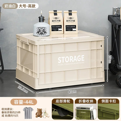 Foldable Storage Box - Extra Large Capacity Collapsible Organizer for Clothes, Toys & Household Items, Portable Logistics Bin wi