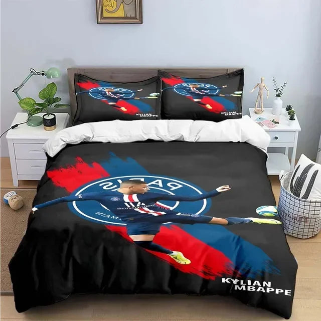 Fashion Football M-Mbappe Digital Printing Bedding Set Duvet Cover Comforter Bed  Youth Kids Girl Boys Birthday Gift