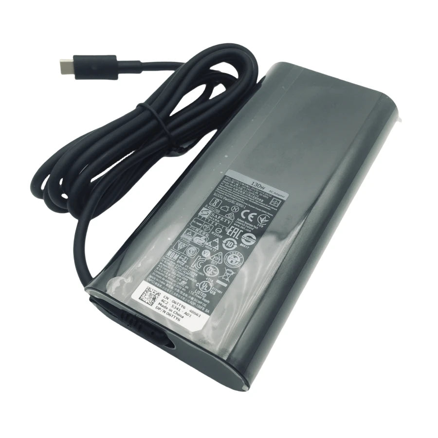 Genuine 130W 20V 6.5A Type-C Laptop Adapter Charger For Dell XPS 15 9500 17 9700 Latitude 5401 5411 5501 DA130PM170