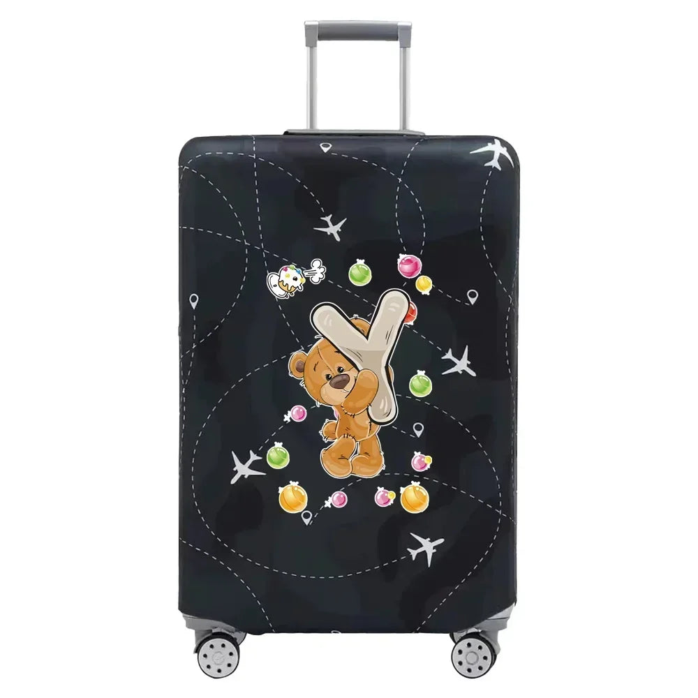 Travel Suitcase Set Is Suitable for 18-32 Inch Stretch Fabric Covers Travel Accessories Luggage Protection Covers Bear Printing