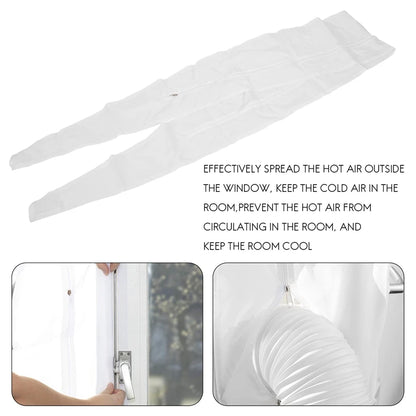 AT44-Airlock Window Seal For Portable Air Conditioner,400 Cm Flexible Cloth Sealing Plate Window Seal With With Zip And Adhesive