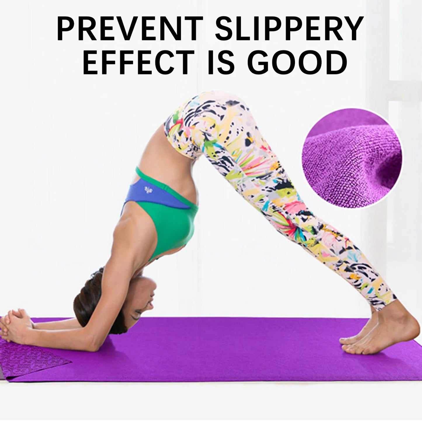Anti-Slip Yoga-Grip Towel Sweat Absorbent Microfiber Mat Cover For Home Fitness Workouts