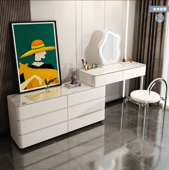 Modern Makeup Vanity Table Set Bedroom Furniture Set Dressing Table With Mirror and Drawers