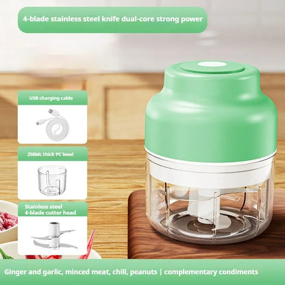 320ML Electric Garlic Grinder, Vegetable Chopper, Food Processor, USB Mini Garlic Grinder, Portable Small Food Processor