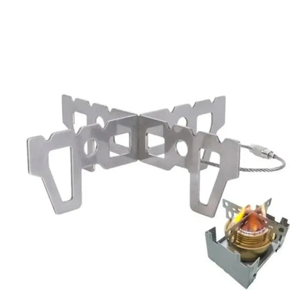 Portable Alcohol Stove Rack Folding Stove Cross Combination Stent Metal Material Pot Bracket Burner Base Outdoor Camping Supply