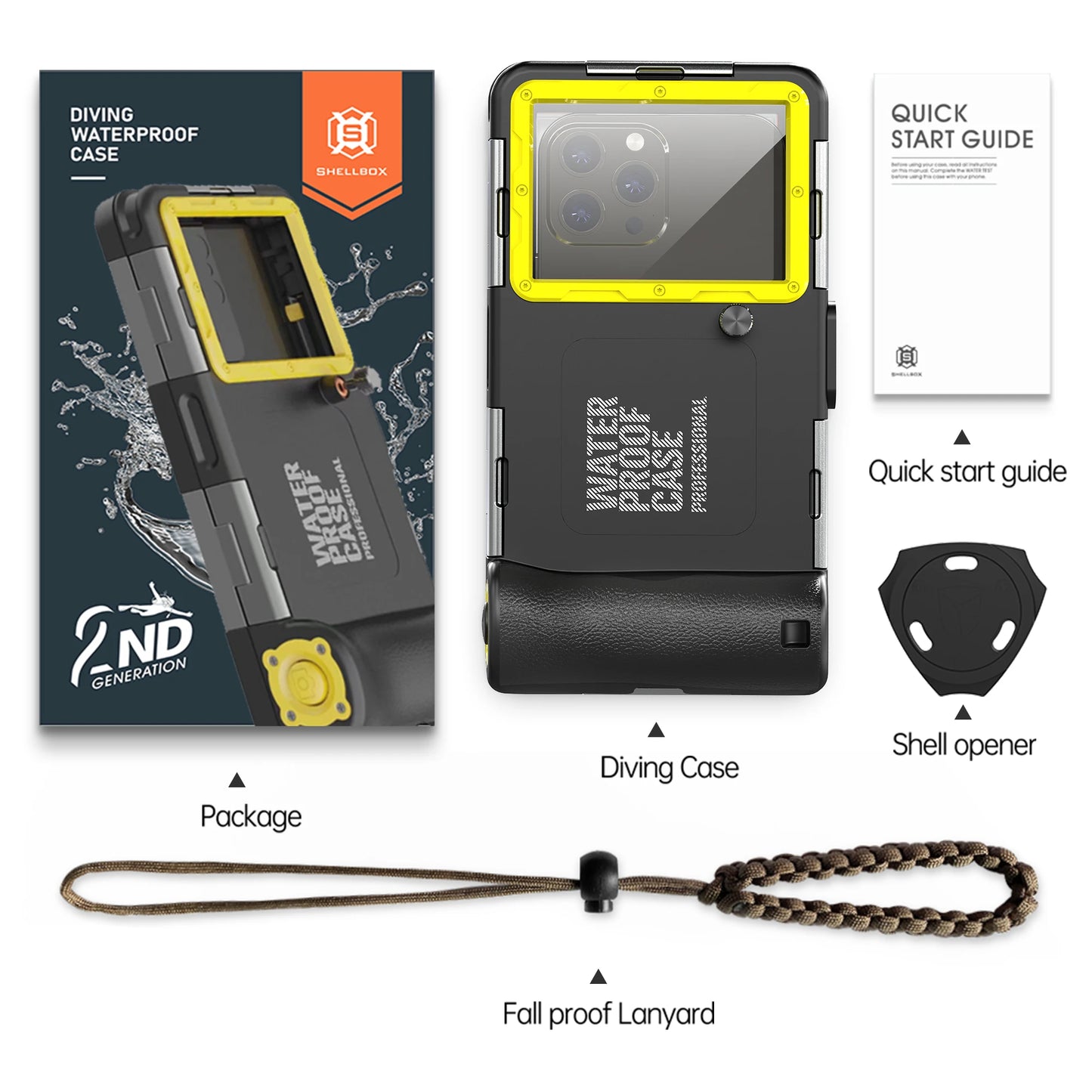 Multi-functional, durable, waterproof, 15m/50ft, universal 6.9 inch waterproof phone case, IP68, professional diving photography