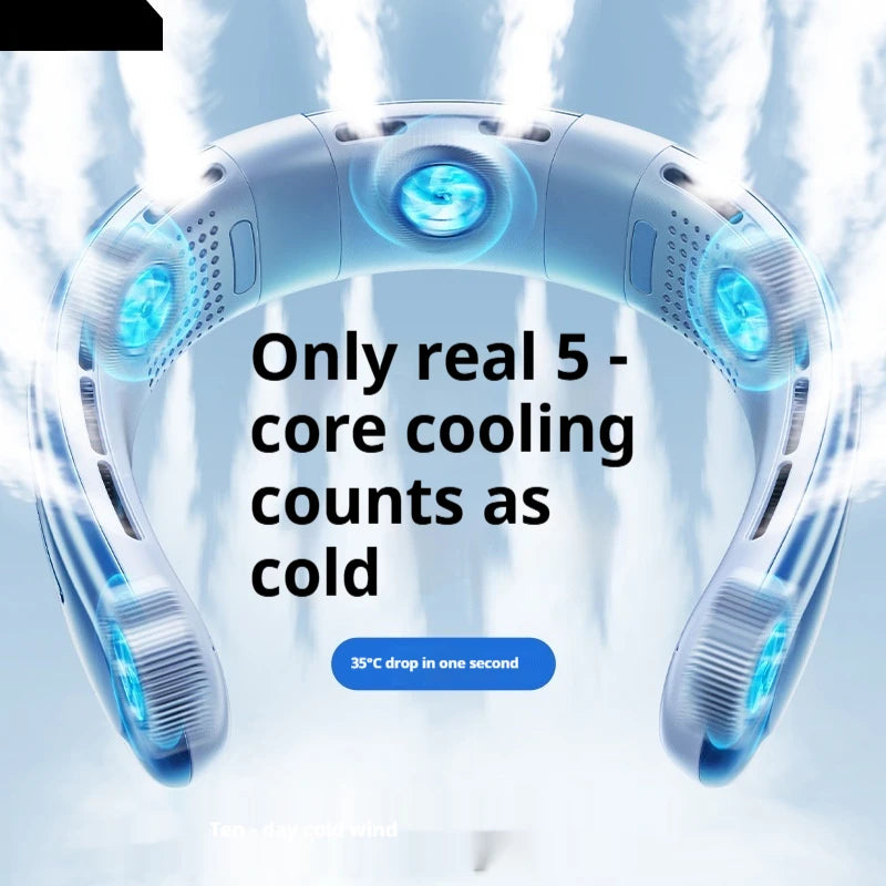 Portable Neck Fan  Rechargeable Fan Mini 3-Speeds Large Wind Outdoor Silent Electric Ventilador for Home Camping Outdoor