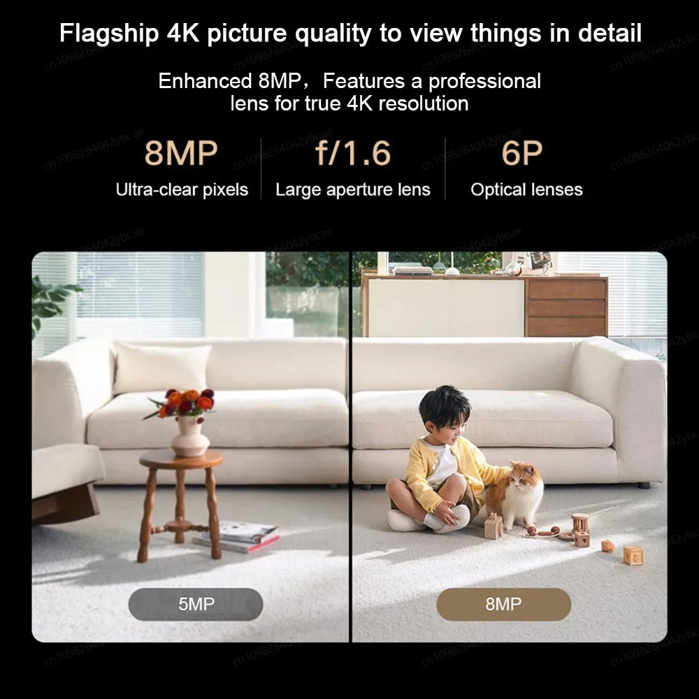 XIAOMI Smart Camera 4,Dual-band Wi-Fi 6,8MP 4K HDR AI Tracking,Night Vision,Two-Way Audio,Home Security Baby Monitor,Pet Camera