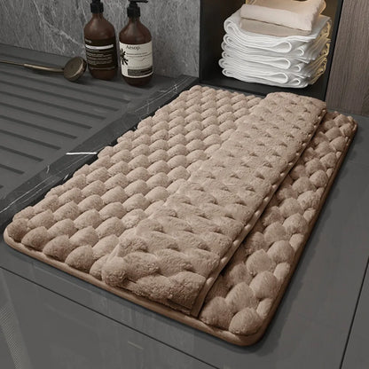 Practical Anti-slip Bath Mat Soft Washable Bathroom Floor Mat Household Water Absorption Floor Rug Bathroom Decor
