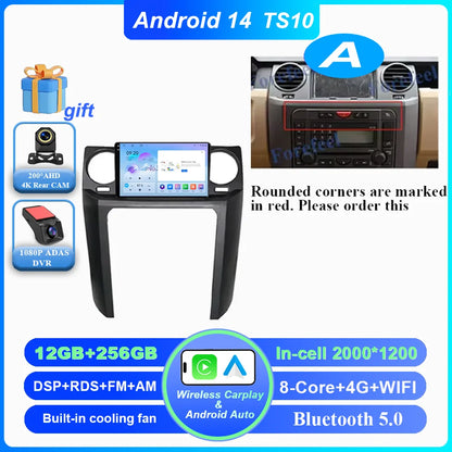 Car Android 16 GPS Navigation For Land Rover Discovery 3 2004 -2009 Auto Radio Stereo Multimidia Video Player Carplay NO 2DIN 4G