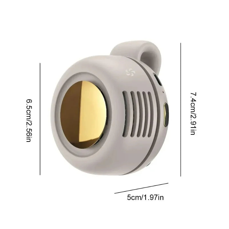 Portable Silent Fan Mini USB Rechargeable Bladeless Electric Clip-on Fan Adjustable 3-Speed Waist Fan For Outdoor Sports Office
