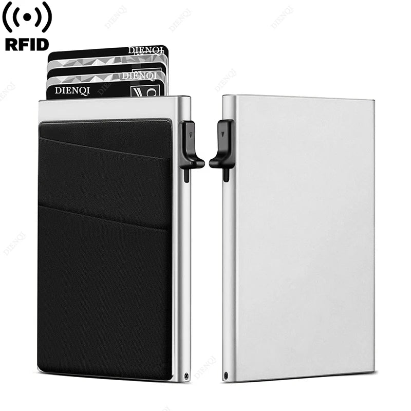 Rfid Credit Card Holder Men Thin Slim Mini Minimalist Wallets Luxury Metal Bank ID Cardholer Case Wallet for Men Choice Purses