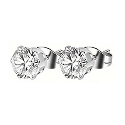 21 pairs of men's stainless steel earrings, circular CZ earrings, hypoallergenic earrings, unisex perforated earrings