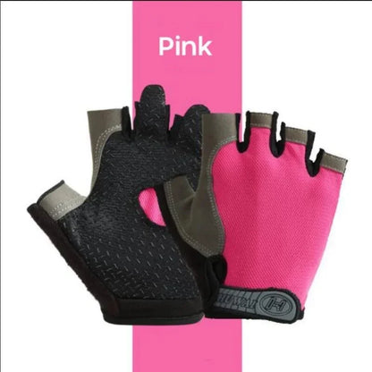 1Pair Gym Gloves Fingerless Gloves Anti-Slip Shock-Absorbing Gloves Sports Gloves for Training Lifting Weight Cycling