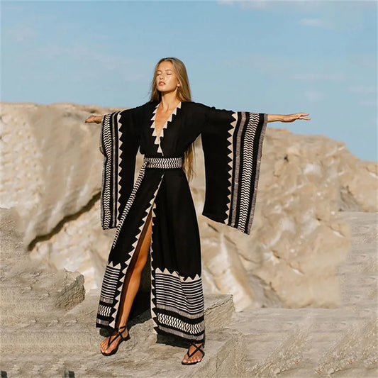 Beach Summer Maxi Dresses Outfits for Women Swimsuit Cover Up Boho Clothing Bohemian Clothes Vestidos De Verano Mujer