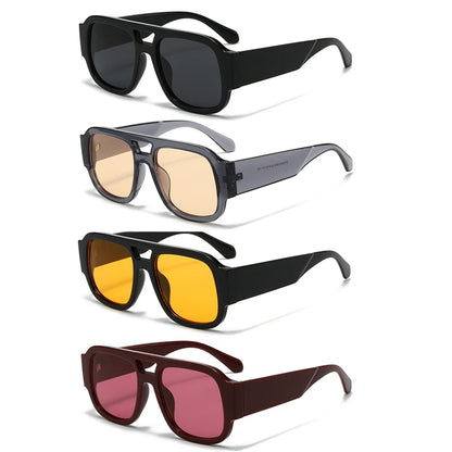 Protective Glasses 1/4 Sets Large Frame Double Bridges Square Sun Glasses Women Candy Color Men Eyeglasses Outdoor Sports Shades