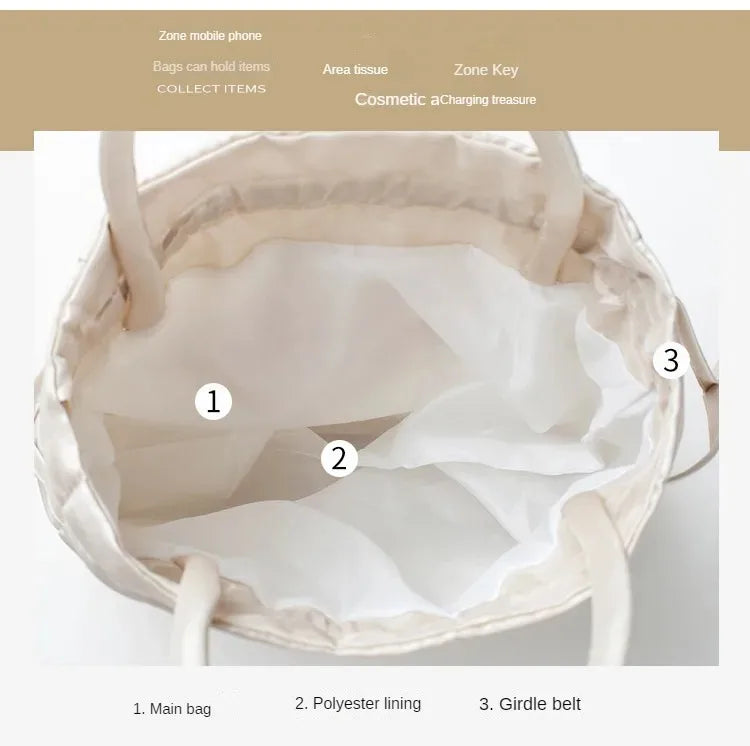 Women Bucket Bag Top Handle Ladies Handbag Phone Bag Summer Small Purse National Style Embroidered Flower Pattern Drawstring Bag