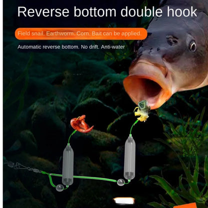 1pc 2 Hooks Fishing Hair Rigs Hook Iseni hook barb Carp Fishing Hook Ready-to-Use Size3#-11# Carp Rigs Fishing Lure