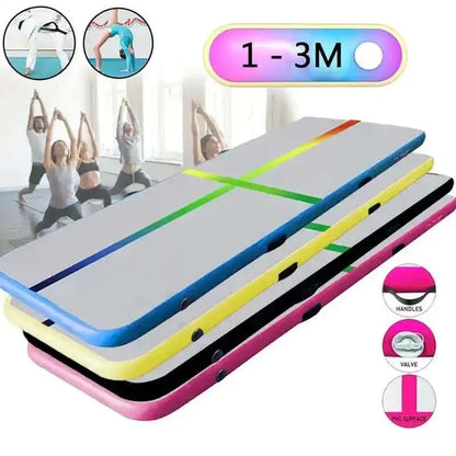 Air Tracks Iatable Gymnastics Durable 1X0.6X0.1M Tumbling Gym Mat With Colorful Line Indoor Yoga Floor For Training Use