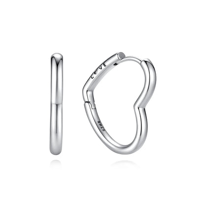 New 2026 Original 925 Sterling Silver Earrings For Women Piercing Hoop Love Heart Earings Rose Gold Wedding Gift Luxury Jewelry