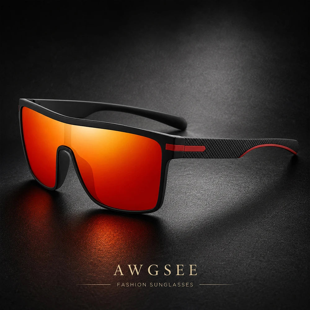 Oversized Square Sunglasses Men Women Monolithic Lens Anti Glare UV400 Driving Shades Outdoor Sport Vacation Fashion Sun Glasses