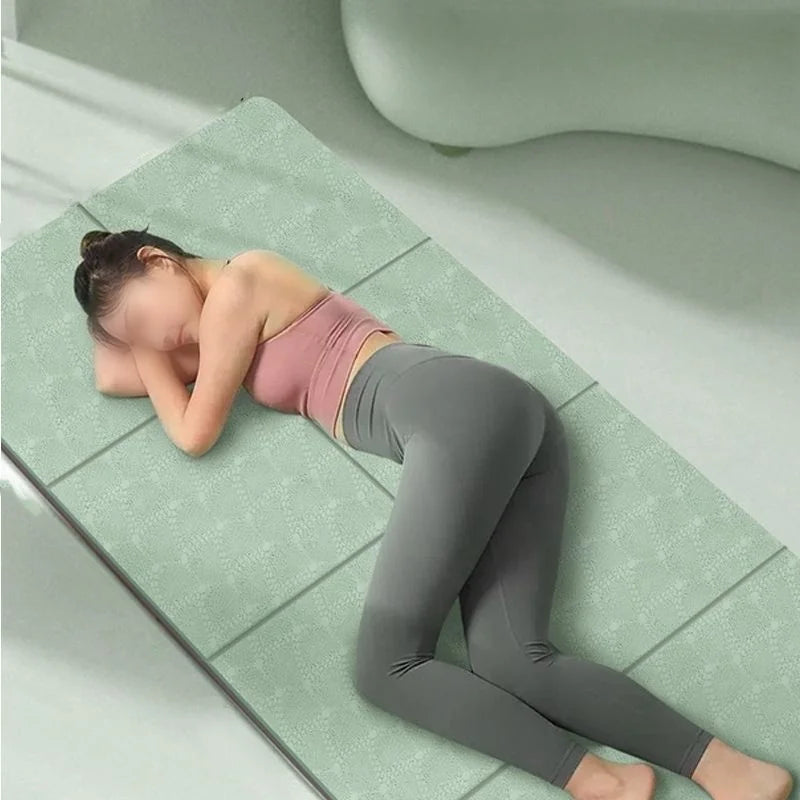 Foldable Yoga Mat Portable Thickened Fitness Mat For Pilates And Floor Exercises Double-sided Non-slip Nap Mat