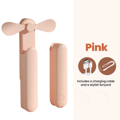 Portable Fan Mini Handheld Fan USB Recharge 3 Speed Hand Held Small 2 in1 Pocket Fan with Power Bank Feature