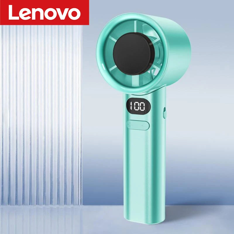 Lenovo 5000mah Handheld Mini Fan Electric Hand Fans Ice Compress High-Speed Cooling USB Rechargeable Portable LED Display Fan