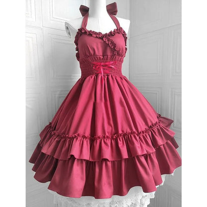Summer Japanese Style Kawaii Lolita Dress Women Vintage Sweet Lace Bow Ruffles Cake Dresses Harajuku Y2k Slim Bandage Dress