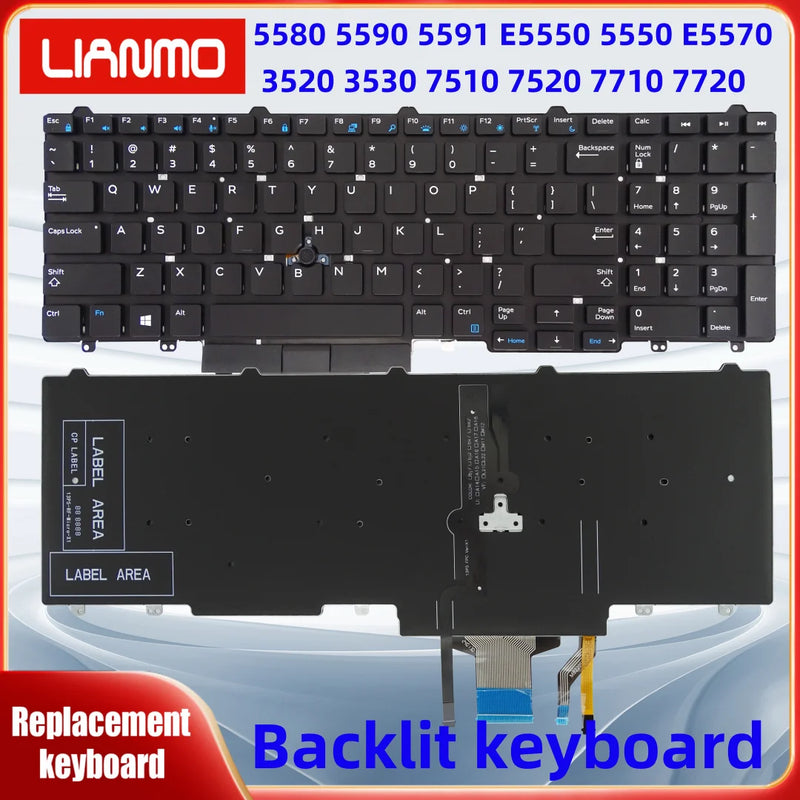 US/DE/SP/LA/UK/FR For Dell Latitude E5550 E5570 5580 5590 5591 P53F M3510 7510 7710 7720 7510 7520 Backlight Keyboard