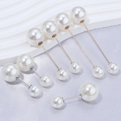 10pcs Imitation Pearl Brooch Pins 38/54/73mm Beige Double Pearl Safety Pins For Jewelry Making Party DIY Clothing Accessories