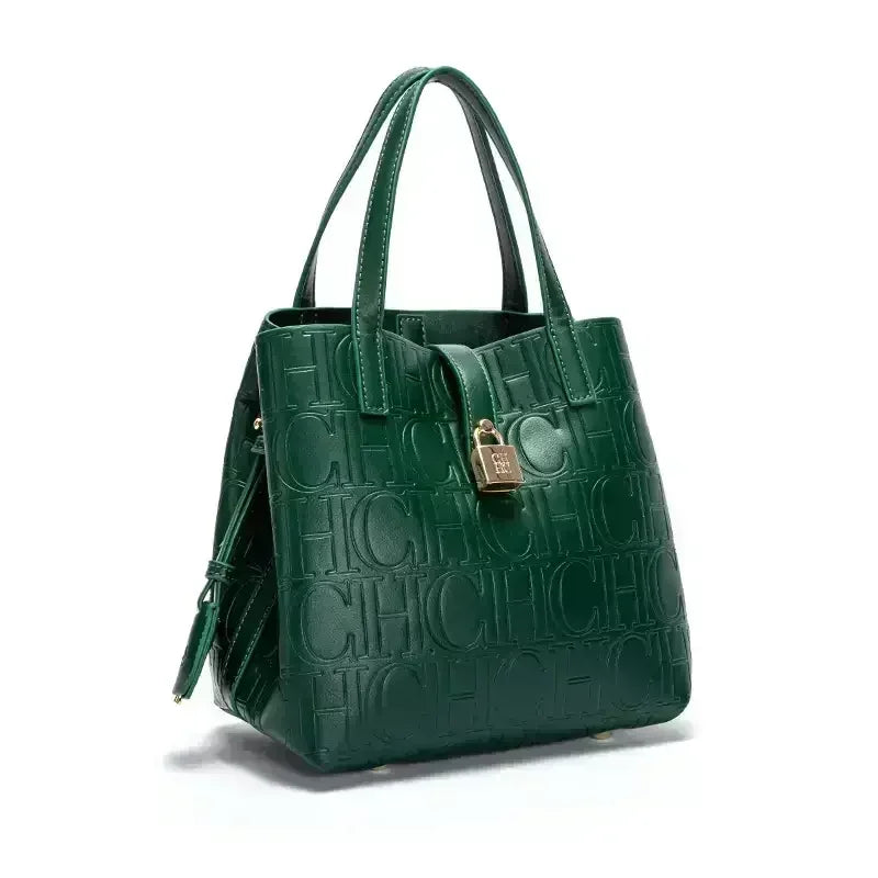 CH Women Tote Bag High Quality Pu Leather Top Handle Handbag With Lock Decoration Crossbody Shoulder Bag For Work Daily
