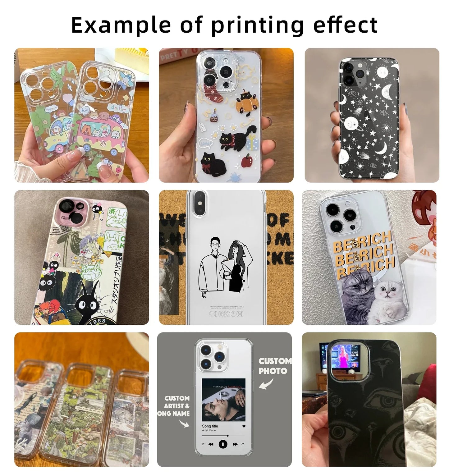Customized Transparent Acrylic Hard Phone Case for iPhone 15 14 13 12 Pro Max Plus Hard Cover Personalized Design DIY Photo