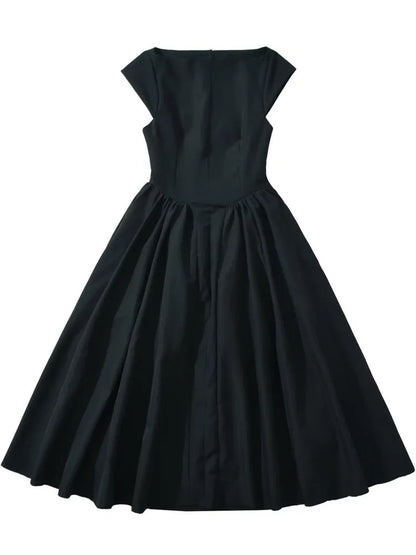 ONEBLING Elegant Women Party Dress 2025 Summer Sleeveless Backless Slim Midi Long Dress A Line Folds Swing Prom Dress Y2K