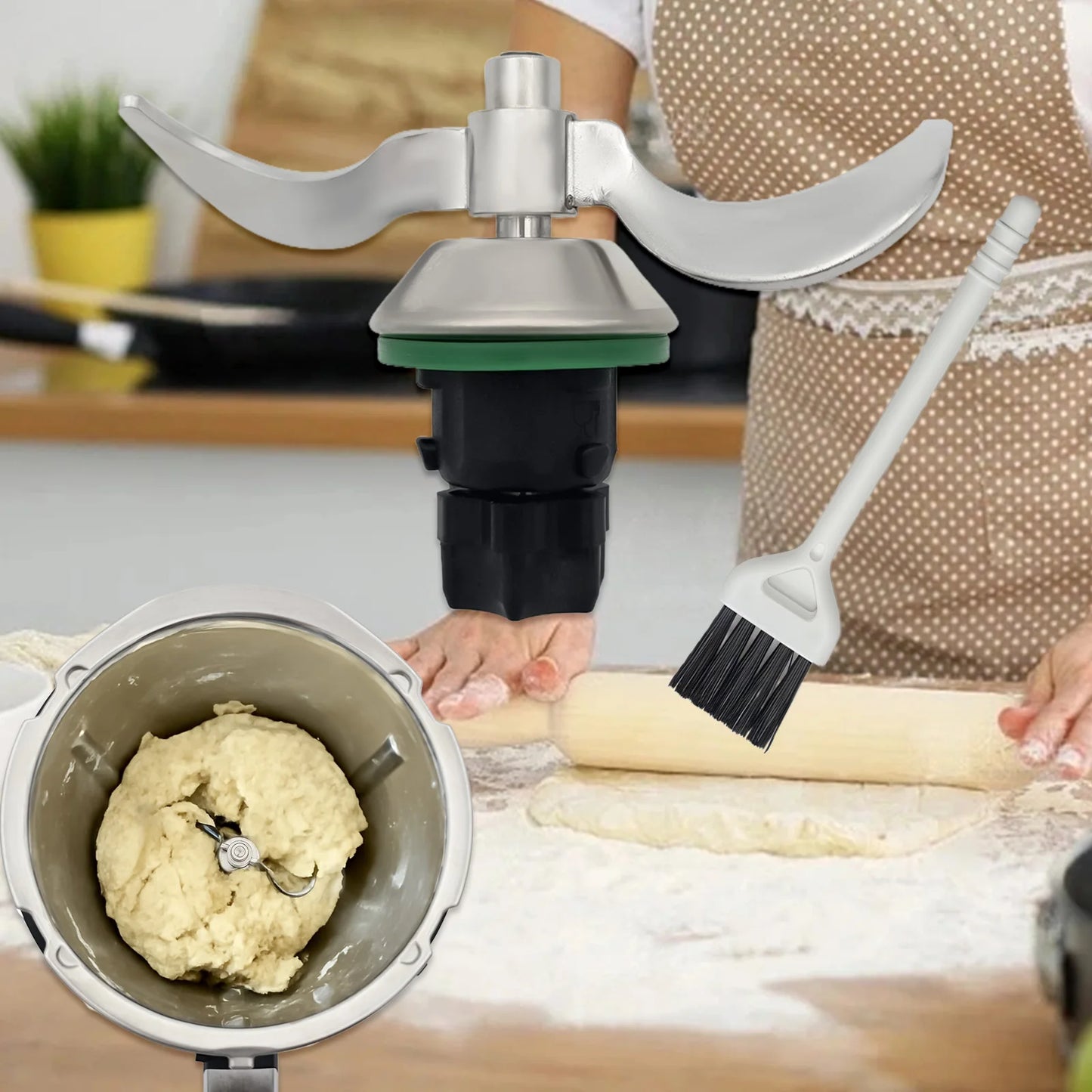 Stainless Steel Kneading Dough Blade for TM7 Universal TM5 TM6 Flour Mix Smooth Dough Stir Form Paste Kitchen Accessories