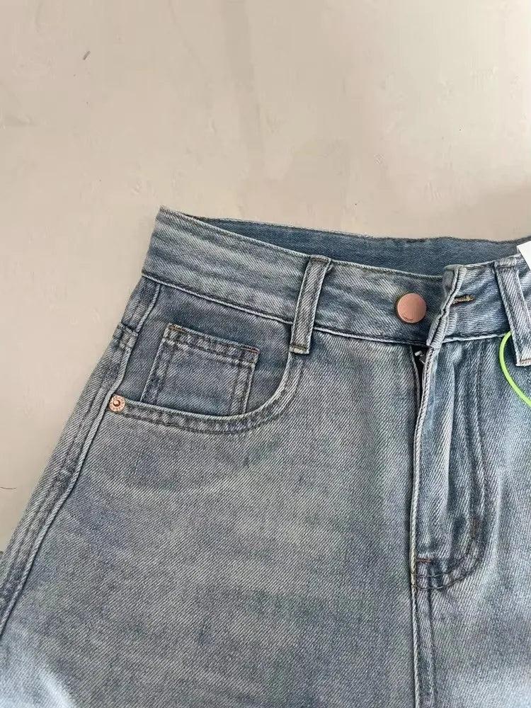 Mulheres perna larga calças de brim baggy senhora vintage y2k punk cintura baixa solta calças jeans streetwear moda lixo longo s