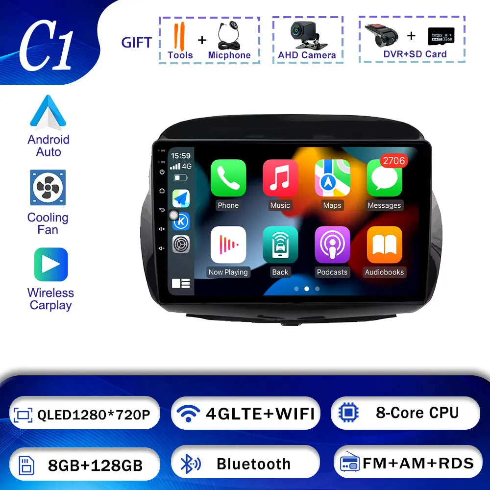 GPS Navigation Android 15 For Honda Edix FRV 2004-2009 BT Carplay Car Radio Multimedia  Head Unit WIFI Video Player 4G DSP Audio