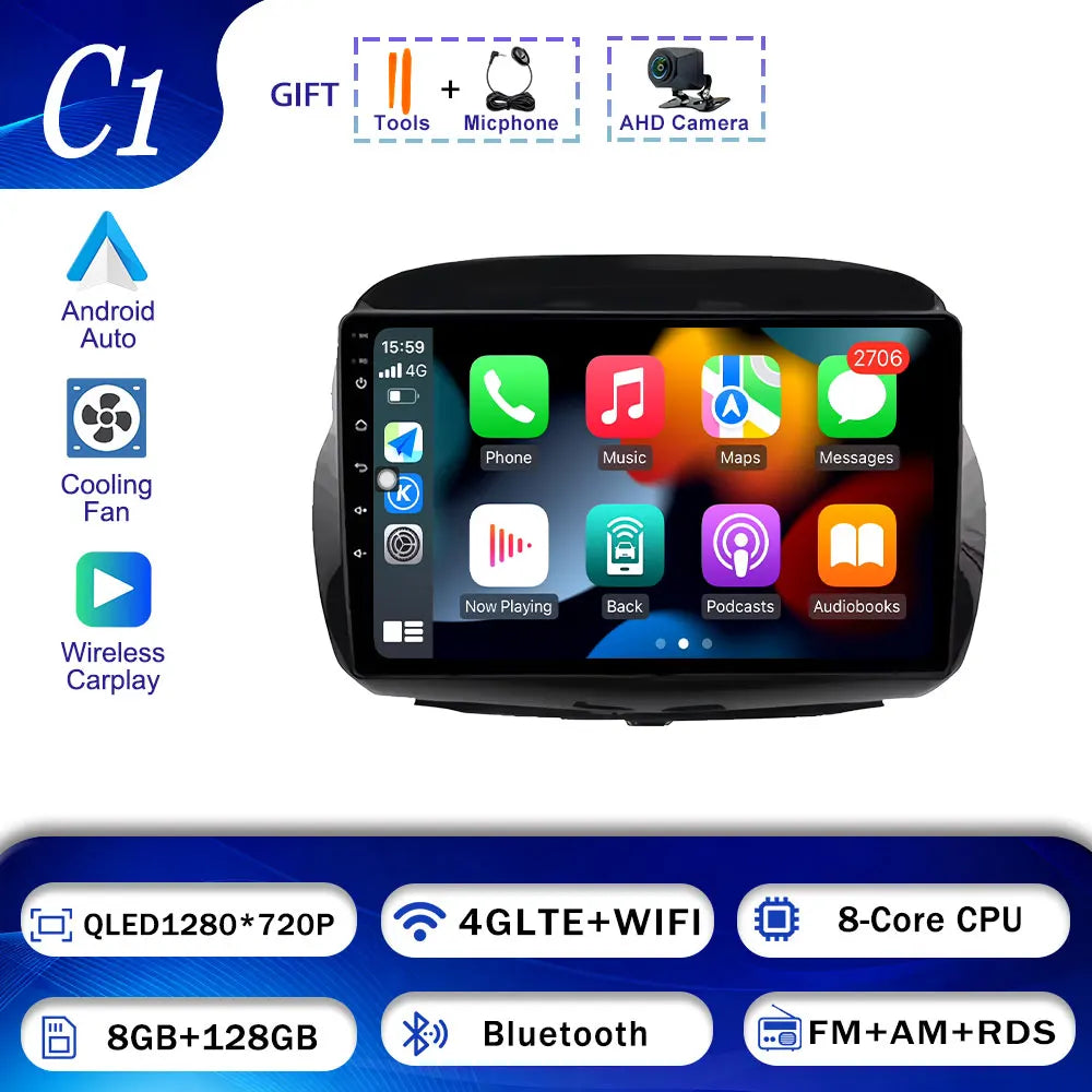 GPS Navigation Android 15 For Honda Edix FRV 2004-2009 BT Carplay Car Radio Multimedia  Head Unit WIFI Video Player 4G DSP Audio