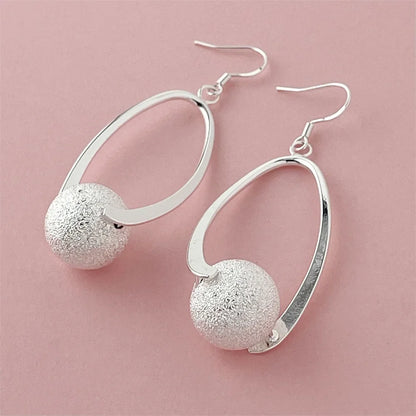 925 Sterling Silver Fashion Beaded Earrings for Women to Wear on Important Occasions Charm Jewelry