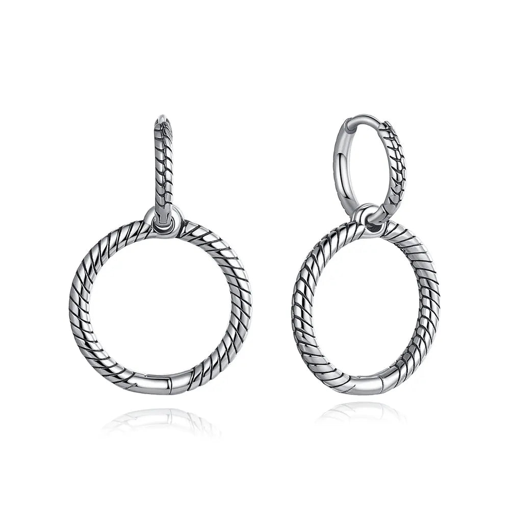 New 2026 Original 925 Sterling Silver Earrings For Women Piercing Hoop Love Heart Earings Rose Gold Wedding Gift Luxury Jewelry