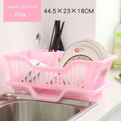 Dish Drying Rack Kitchen Utensils Drainer Rack with Drain Board Countertop Dinnerware Plates Bowls Chopsticks Spoons Organizer