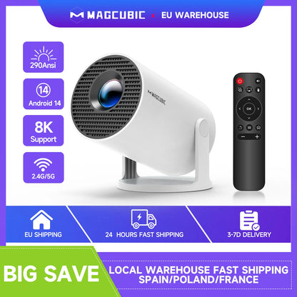 Magcubic Projector Android 14 Projector HY300PRO Wifi6 290ANSI Projector 8K BT5.4 Home Cinema Outdoor portable Projetor