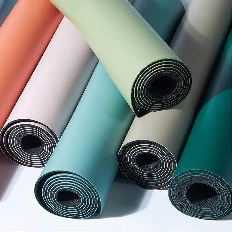 YTYIN Non Slip Oval Arched 5mm Yoga Mat Nature Rubber PU Yoga Mat For Workout Yoga Pilates Marble Mat For Travel