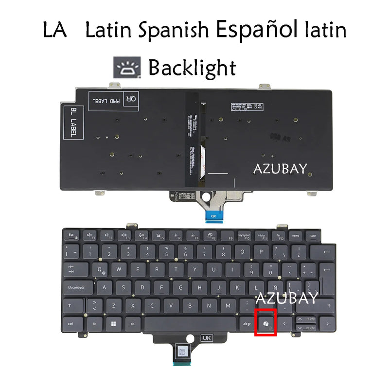 Backlit Keyboard For Dell latitude 5450 (2024 Year) 3450 (2024 Year), latitude 5420 7420 7520 5421 5430 5431 La Latin Spanish