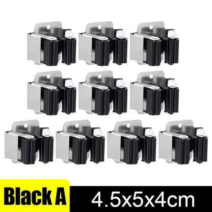 Wall Mounted Mop Broom Holder Clips Stainless Steel Heavy Duty Organizer Shelf Racks For Kitchen Bathroom Storage Hanging Hook