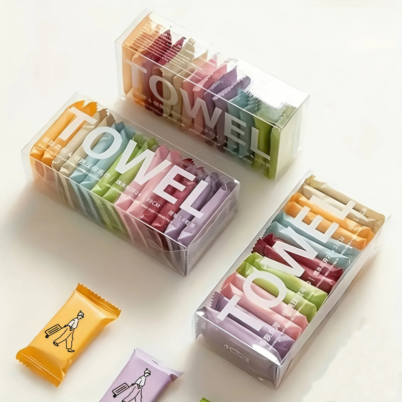 Colorful Compressed Disposable Towels - Portable And Thick Travel Towels, Versatile for Both Wet And Dry Use Suitable for Travel
