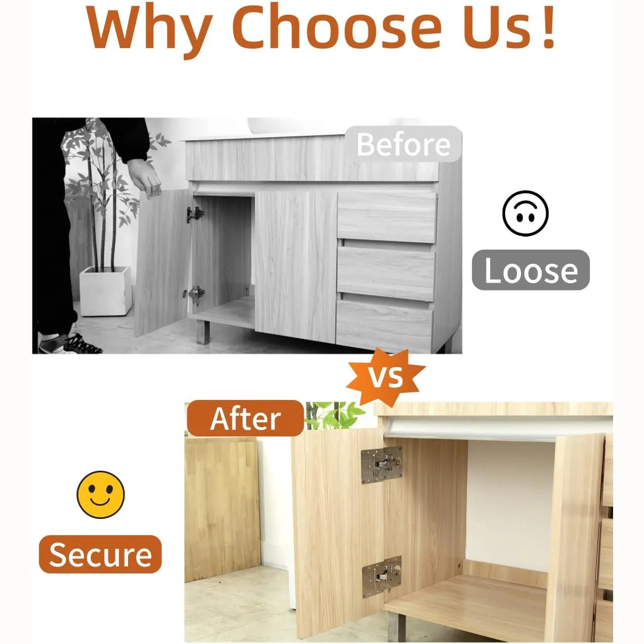4/10 Cabinet Hinge Repair Plate Kit Kitchen Cabinet Door Hinge Installation Plate with Hole Flat Fixing Bracket Household Tools