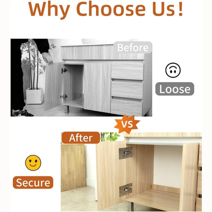 4/10 Cabinet Hinge Repair Plate Kit Kitchen Cabinet Door Hinge Installation Plate with Hole Flat Fixing Bracket Household Tools