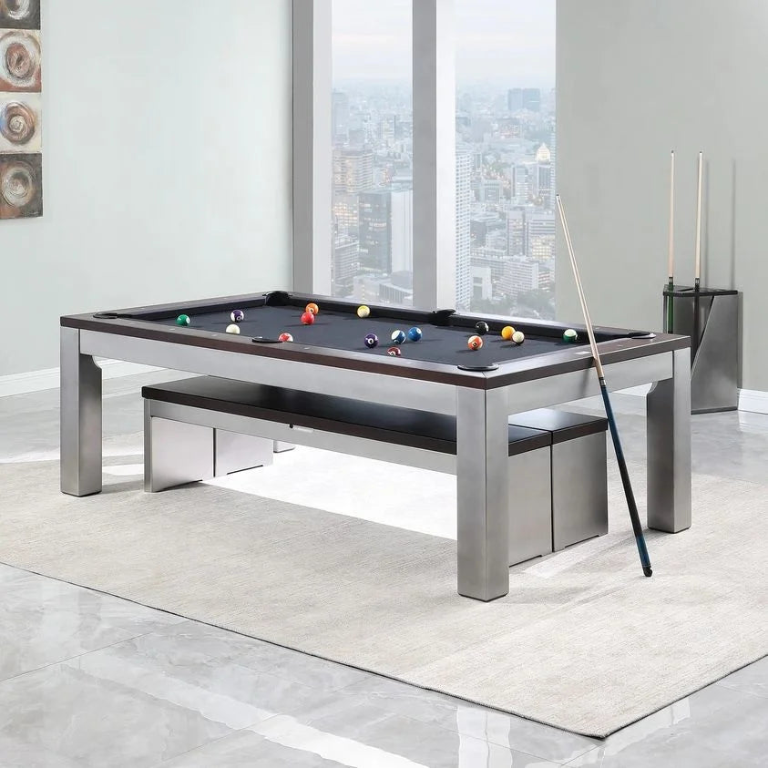Dining Room Furniture Solid Wood Slate Bed 3-in-1 Multifunctional Convertible Dining Pool Table Tennis Table and Benches